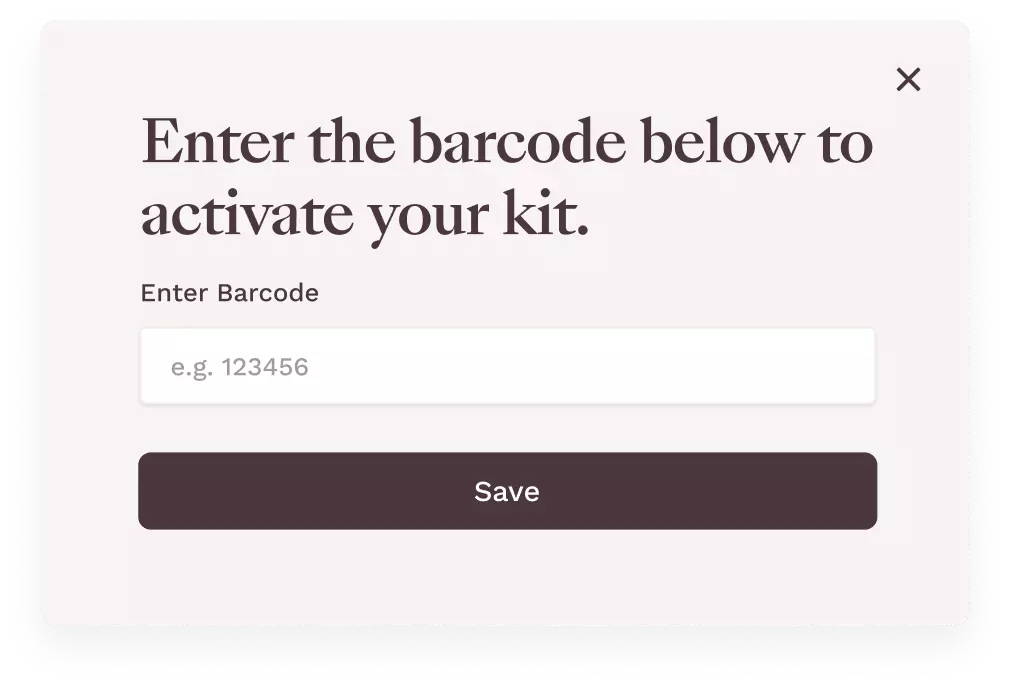 Enter kit code